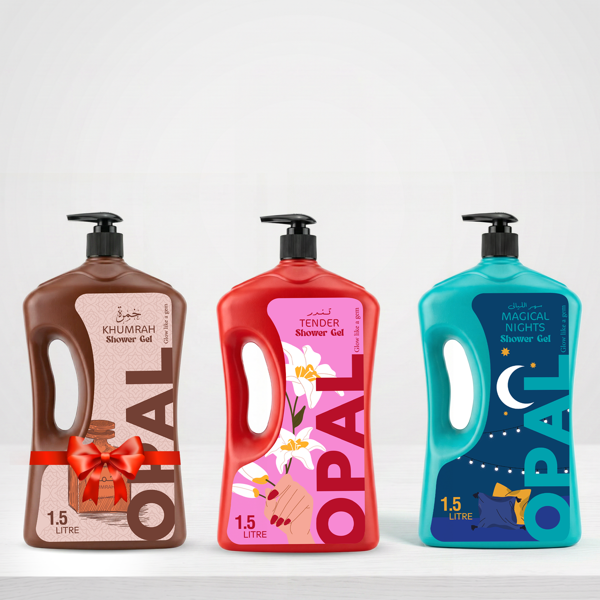 Special Offer 1.50L Shower Gel Magical Nights-1.50L Shower Gel Tender-1.50L Shower Gel Khamra Gift