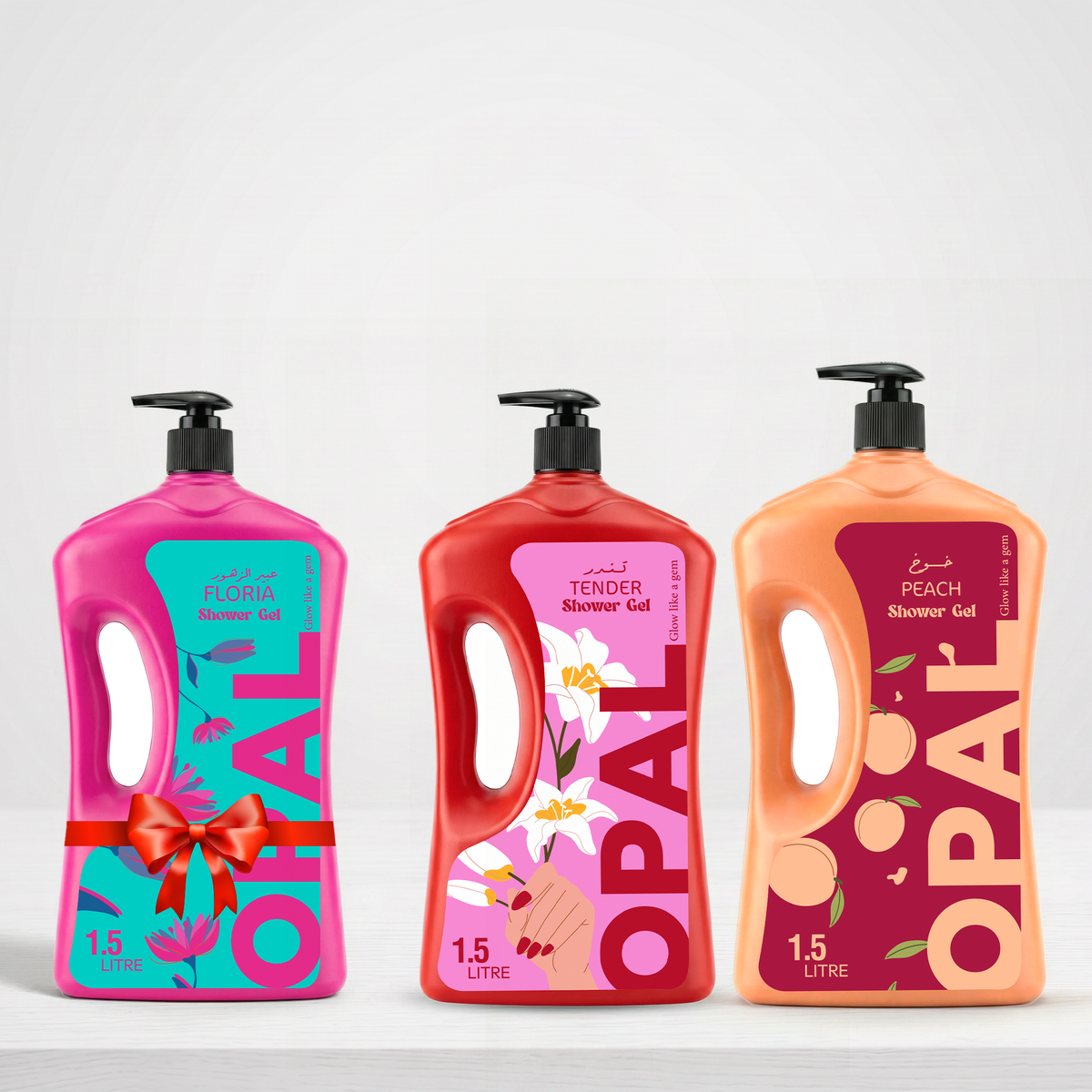 Special Offer 1.50L Shower Gel Tender -1.50L Shower Gel Peach -1.50L Shower Gel Floria Gift