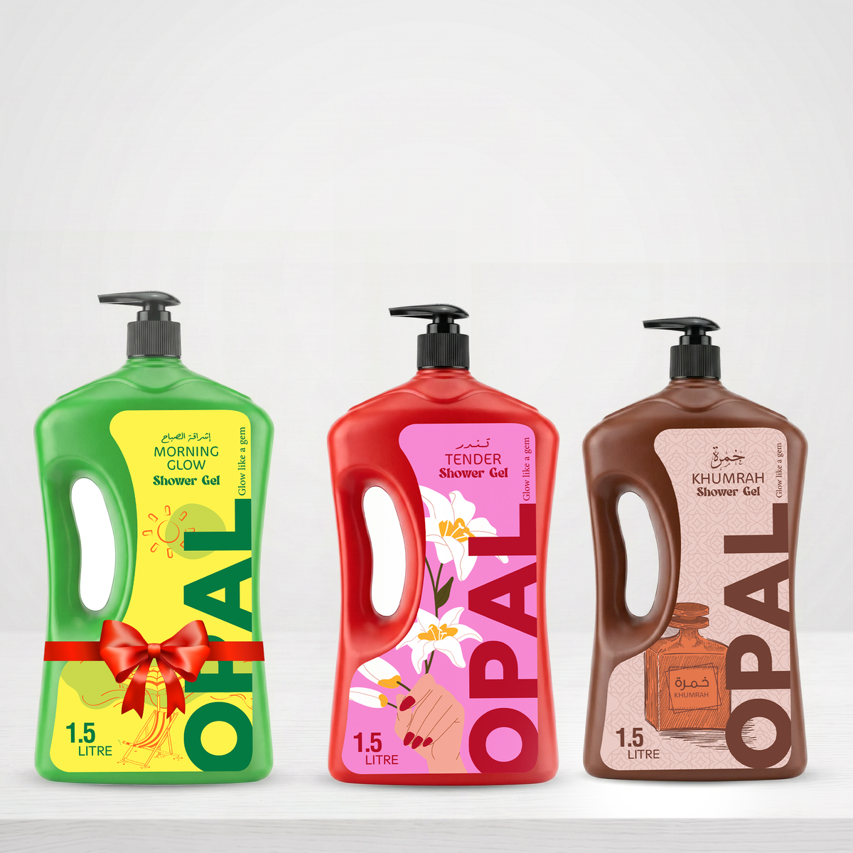 Special Offer 1.50L Shower Gel Tender -1.50L Shower Gel Khamra -1.50L Shower Gel Morning Glow Gift