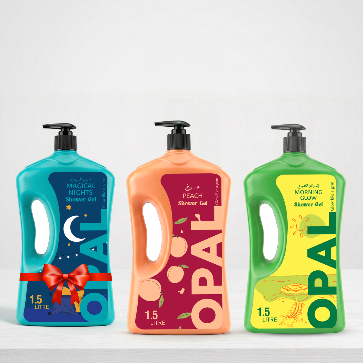 Special Offer 1.50L Shower Gel Peach-1.50L Shower Gel Morning Glow-1.50L Shower Gel Magical Nights Gift